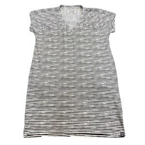 Title Nine Dress Womens XS Black White Breeze Striped V Neck Casual Knit